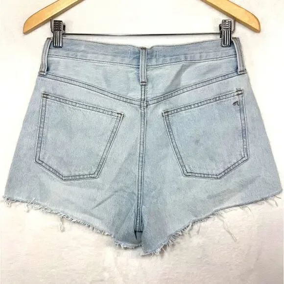 NWT Madewell 25 XS Relaxed Denim Shorts Essen Wash Distressed Retro Summer Cute - Picture 4 of 11